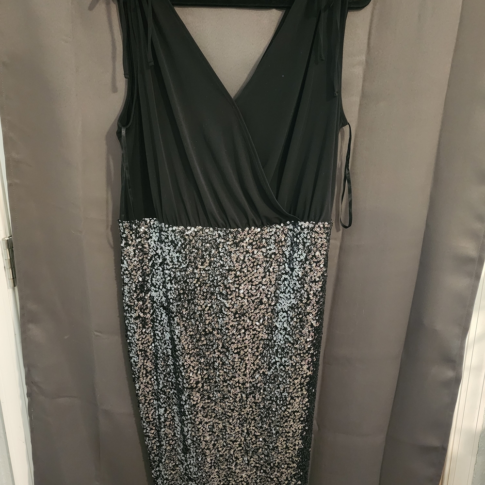 Lane Bryant Black and Silver Sequin Dress Sz. 22